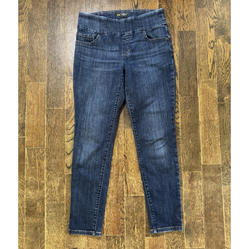 Lee Sculpting Slim Fit Jeans Womens 8M Blue Excellent Pull-On Skinny Leg‎